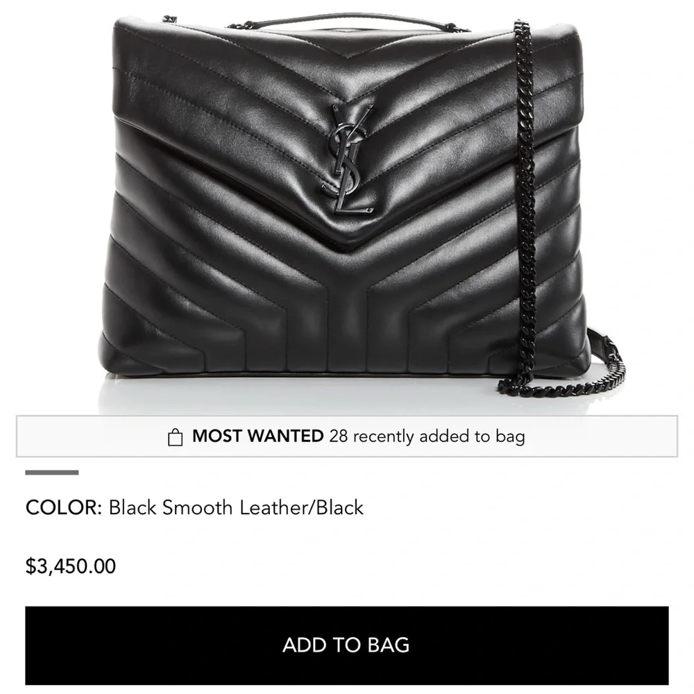 Loulou Medium Crossbody Bag - black on black - Picture 4 of 12